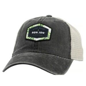 Ron Jon Surf Shop Black Palm Meshback Snapback Washed Cap Hat Surf
